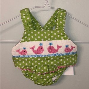 Girls Smocked Swim Suit